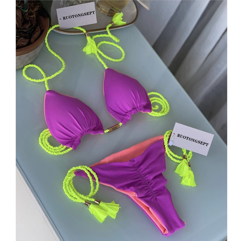 Women's Swimwear Push Up Bikini Mujer Set High Waist Triangle Bandage Swimsuit Swiming Bathing Suit Women Biquini Mulher