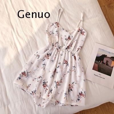 Womens Jumpsuits Rompers Sleeveless Floral Women Summer Beach Wide Leg Overalls Fashion Korean Playsuits Bohemian Print Strap 230609