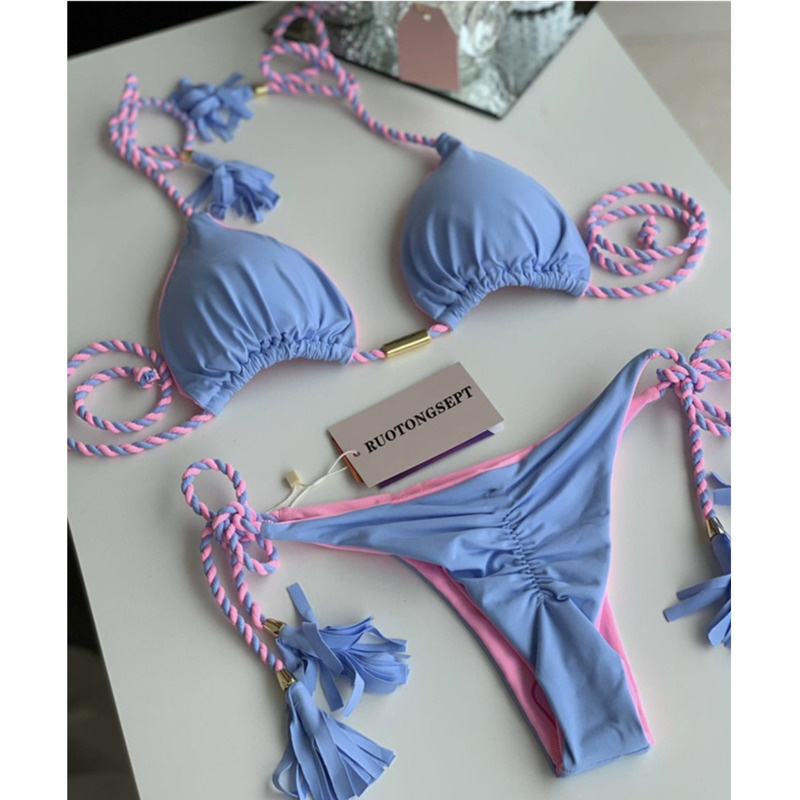 Women's Swimwear Push Up Bikini Mujer Set High Waist Triangle Bandage Swimsuit Swiming Bathing Suit Women Biquini Mulher