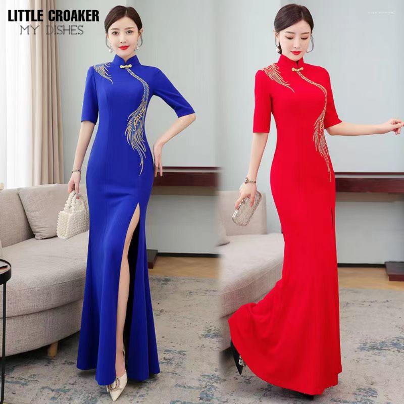 Ethnic Clothing M-4XL Female Half Sleeve Cheongsam Vintage Chinese Style Dress Womans Long Qipao Slim Ladies Luxry Party Gowns Phoenix
Ethnic Clothing M-4XL Female Half Sleeve Cheongsam Vintage Chinese Style Dress Womans Long Qipao Slim Ladies Luxry Party Gowns Phoenix