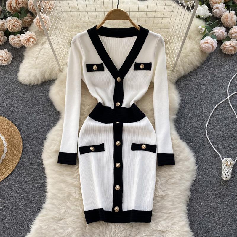 Casual Dresses Women Chic Elegant Long Sleeve Bodycon Dress Sexy Office Lady French Fashion Knit Wrap Vestidos V Neck Slim Pencil Sweater, White
Casual Dresses Women Chic Elegant Long Sleeve Bodycon Dress Sexy Office Lady French Fashion Knit Wrap Vestidos V Neck Slim Pencil Sweater, White