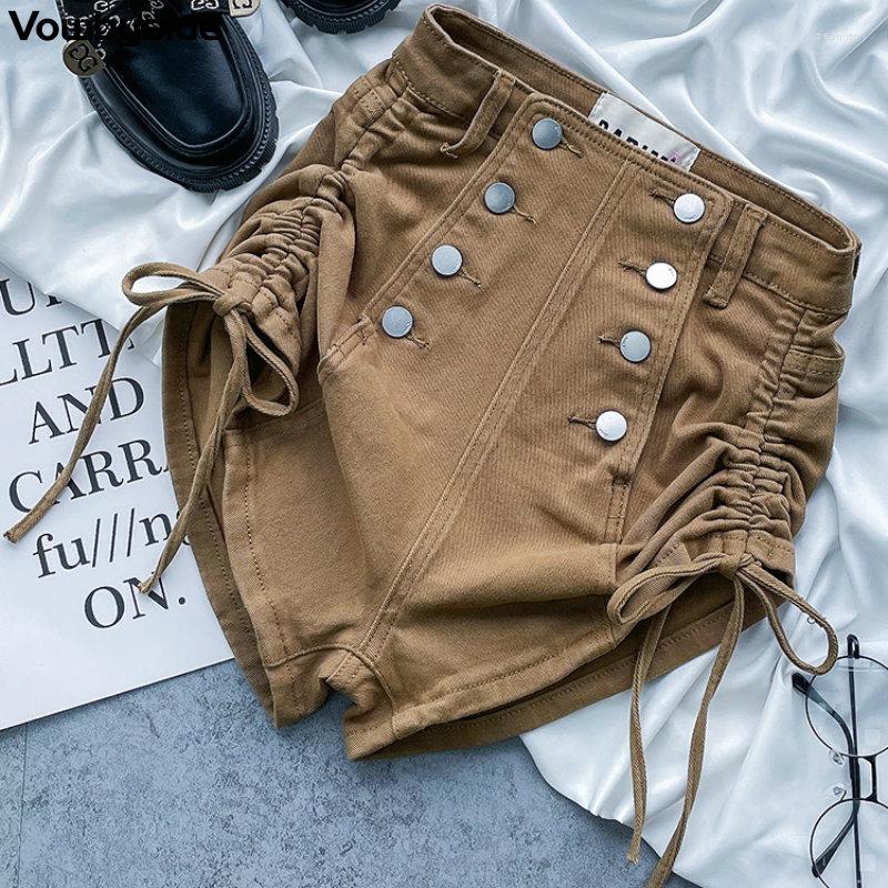 Women' Shorts Summer Women' Casual Jeans Solid Color Shirring Double Breasted High Waist Denim Fashion Pants, Khaki
Women' Shorts Summer Women' Casual Jeans Solid Color Shirring Double Breasted High Waist Denim Fashion Pants, Khaki