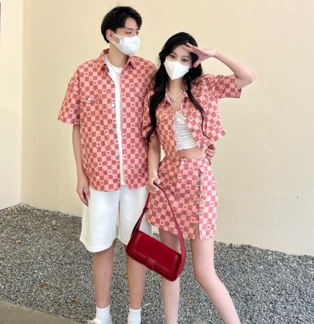 Women' T Shirts Couples Wear Summer Clothes 2023 Korean Version Of The Pink Thousand Bird Lattice Female Two-piece Men' Shirt Short, Mens shirt
Women' T Shirts Couples Wear Summer Clothes 2023 Korean Version Of The Pink Thousand Bird Lattice Female Two-piece Men' Shirt Short, Mens shirt