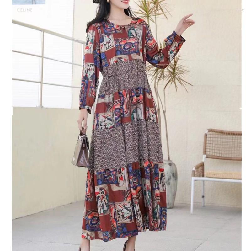 Casual Dresses Women Spring/Summer 2023 Fashion Satin Face Patchwork The Show Thin Waist Elegant Long Dress Round Neck High Quality, Coffee
Casual Dresses Women Spring/Summer 2023 Fashion Satin Face Patchwork The Show Thin Waist Elegant Long Dress Round Neck High Quality, Coffee