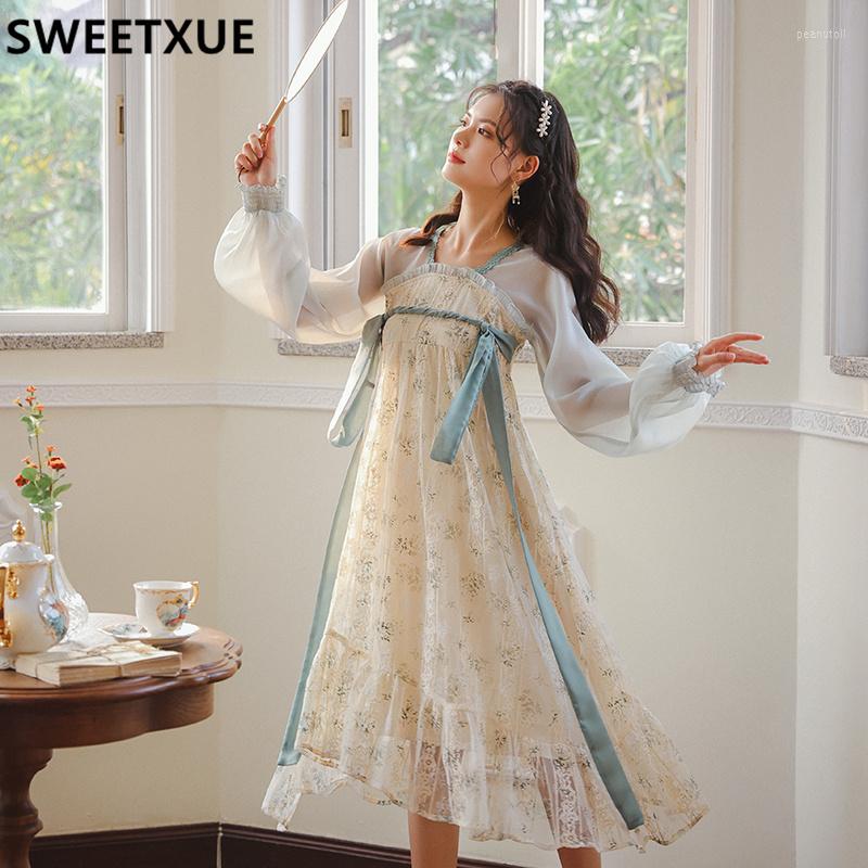 Casual Dresses SWEETXUE Elegant Vingate Fairy Dress Women Kawaii Floral Lace Chiffon Patchwork Long Sleeves Loose Sweet Princess Vestido, Photo color
Casual Dresses SWEETXUE Elegant Vingate Fairy Dress Women Kawaii Floral Lace Chiffon Patchwork Long Sleeves Loose Sweet Princess Vestido, Photo color