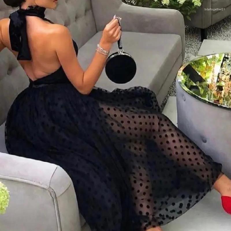 Casual Dresses Wepbel Summer Sexy Dress Women French Elegant Lace-up Halterneck Dot Mesh Slim Fits Black Fashionable Party
Casual Dresses Wepbel Summer Sexy Dress Women French Elegant Lace-up Halterneck Dot Mesh Slim Fits Black Fashionable Party
