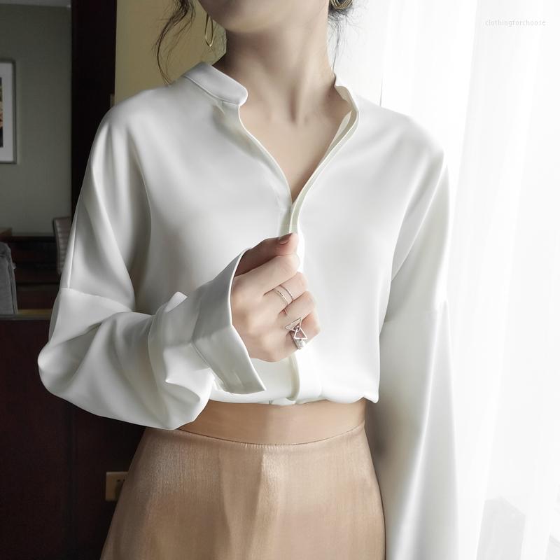 Women' Blouses White Satin Shirt 2023 Women' Loose Hong Kong Blouse Turn-down Collar Office Lady Spring Fall, Ivory
Women' Blouses White Satin Shirt 2023 Women' Loose Hong Kong Blouse Turn-down Collar Office Lady Spring Fall, Ivory