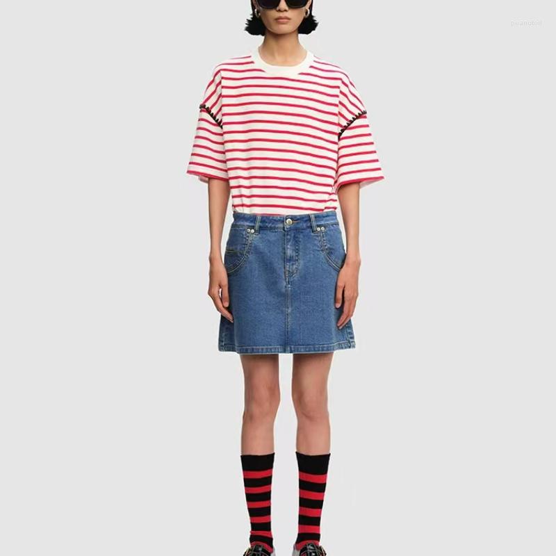 Women' T Shirts Spring/Summer 2023 Casual Colorful Striped Wool Embroidery Women Loose T-shirt, Red white
Women' T Shirts Spring/Summer 2023 Casual Colorful Striped Wool Embroidery Women Loose T-shirt, Red white