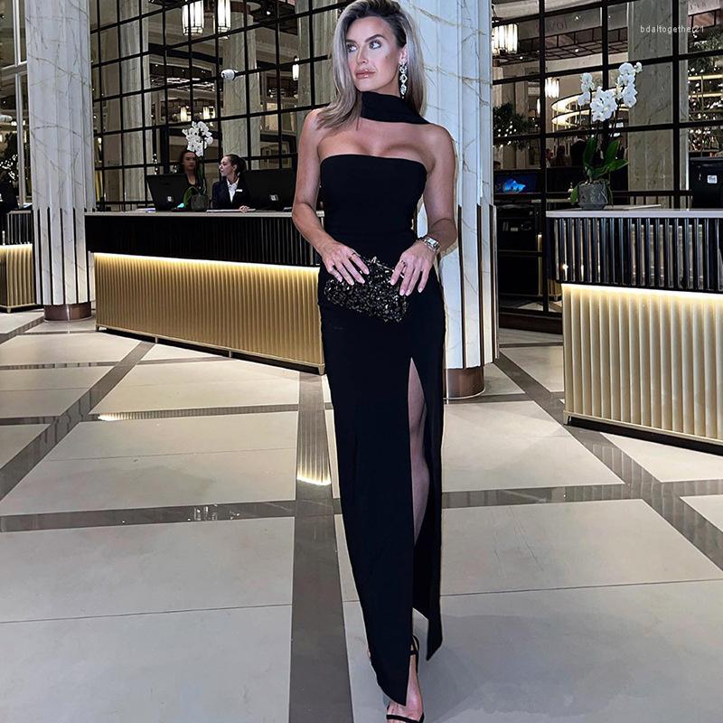 Casual Dresses Zoctuo Side Split High Waist French Dress High-end Evening Party Black Personality Hanging Neck Pure Maxi Long Skirt
Casual Dresses Zoctuo Side Split High Waist French Dress High-end Evening Party Black Personality Hanging Neck Pure Maxi Long Skirt