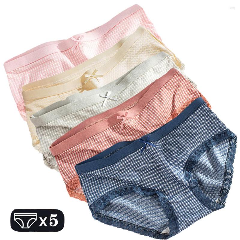 Women's Panties 5Pcs Modal Underwear For Female Pink Lace Women Plaid Underpants Lingerie Girls Briefs Cute Pantys Thongs, Any color-5pcs 
Women's Panties 5Pcs Modal Underwear For Female Pink Lace Women Plaid Underpants Lingerie Girls Briefs Cute Pantys Thongs, Any color-5pcs