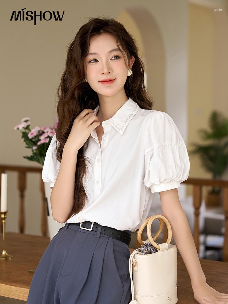 Women' Blouses MISHOW French White For Women 2023 Summer Korean Puff Sleeve Single Breasted Elegant Female Polo Neck Tops MXC33C0017
Women' Blouses MISHOW French White For Women 2023 Summer Korean Puff Sleeve Single Breasted Elegant Female Polo Neck Tops MXC33C0017