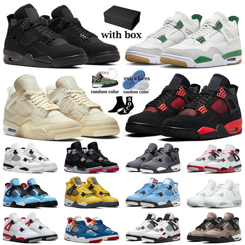 

With Box 2023 Top Jumpman Men Basketball Shoes 4 4s IV Black Cat Offs White Sail SB x Pine Green Red Thunder Jordans4 University Blue Mens Women Sneakers Trainers, C20 40-45 ibiza blue scuba