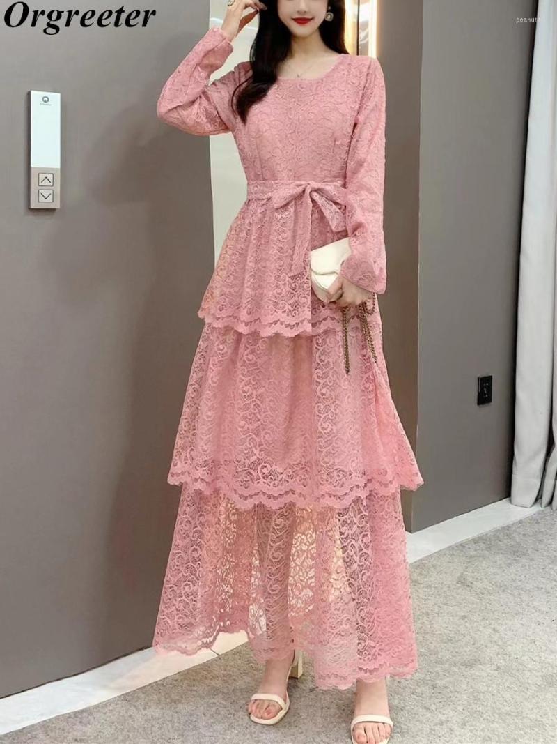 Casual Dresses Runway Fashion Luxury Party For Women 2023 Spring Fall Long Sleeve O-neck Solid Ruffles Maxi Dress Robes Femme, Pink
Casual Dresses Runway Fashion Luxury Party For Women 2023 Spring Fall Long Sleeve O-neck Solid Ruffles Maxi Dress Robes Femme, Pink