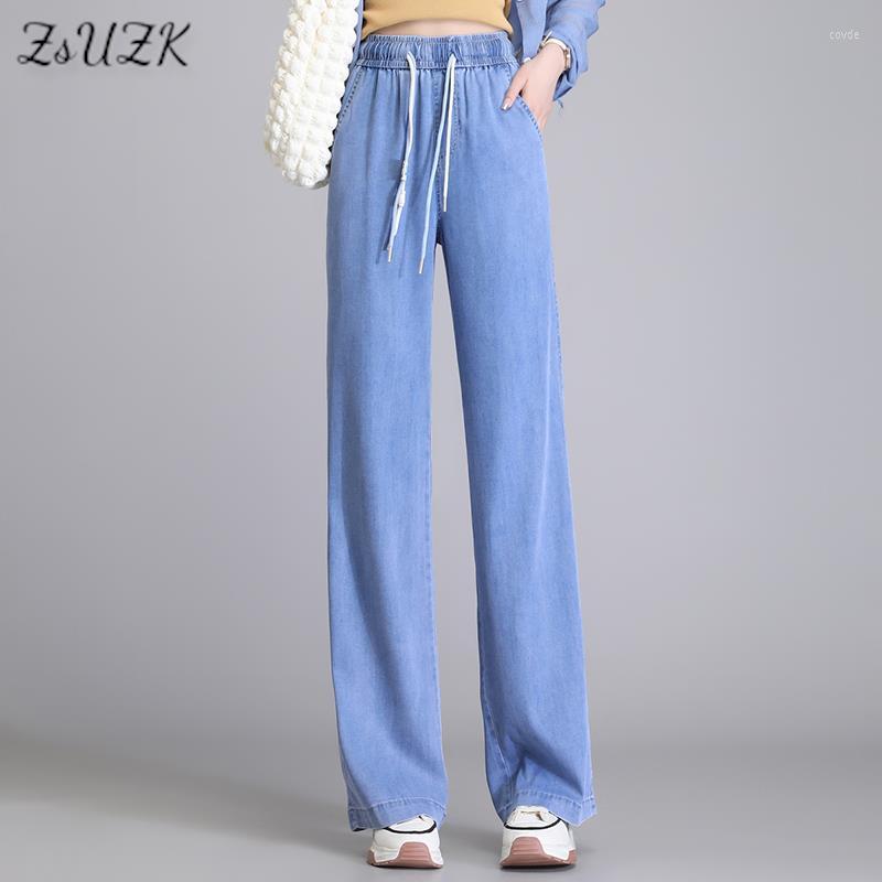 Women's Jeans ZUZK Summer Women Thin Fashion Suitable Wide Leg Loose Droop Elastic Waist Denim Long Pants Korean Drawstring Casual, Blue
Women's Jeans ZUZK Summer Women Thin Fashion Suitable Wide Leg Loose Droop Elastic Waist Denim Long Pants Korean Drawstring Casual, Blue