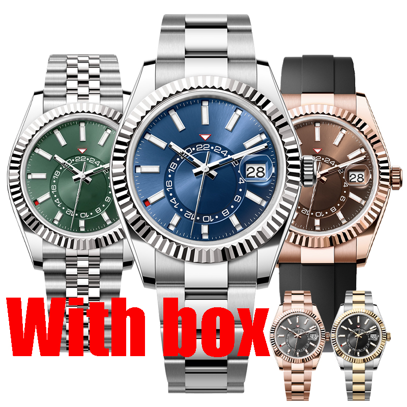 Mens Watches High Quality Luxury Designer Watches Top SKY Automatic Machinery Movement Watches With box Stainless Steel Luminous Waterproof Sapphire Wristwatch