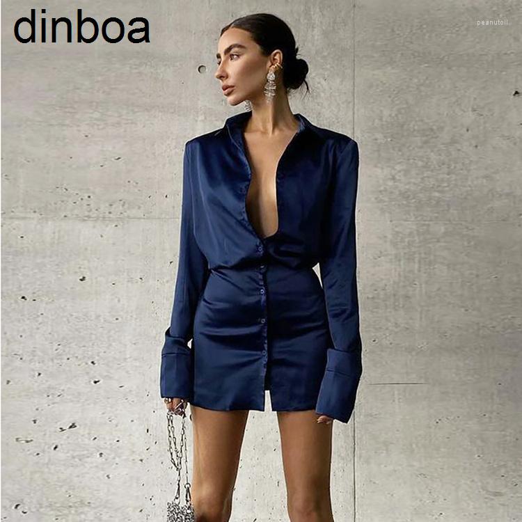 Casual Dresses Dinboa Arrivals 2023 Fall Trendy Slim Vestidos Mujer Blue Satin Mini Dress Shirt Long Sleeve Elegant, Blue dress
Casual Dresses Dinboa Arrivals 2023 Fall Trendy Slim Vestidos Mujer Blue Satin Mini Dress Shirt Long Sleeve Elegant, Blue dress