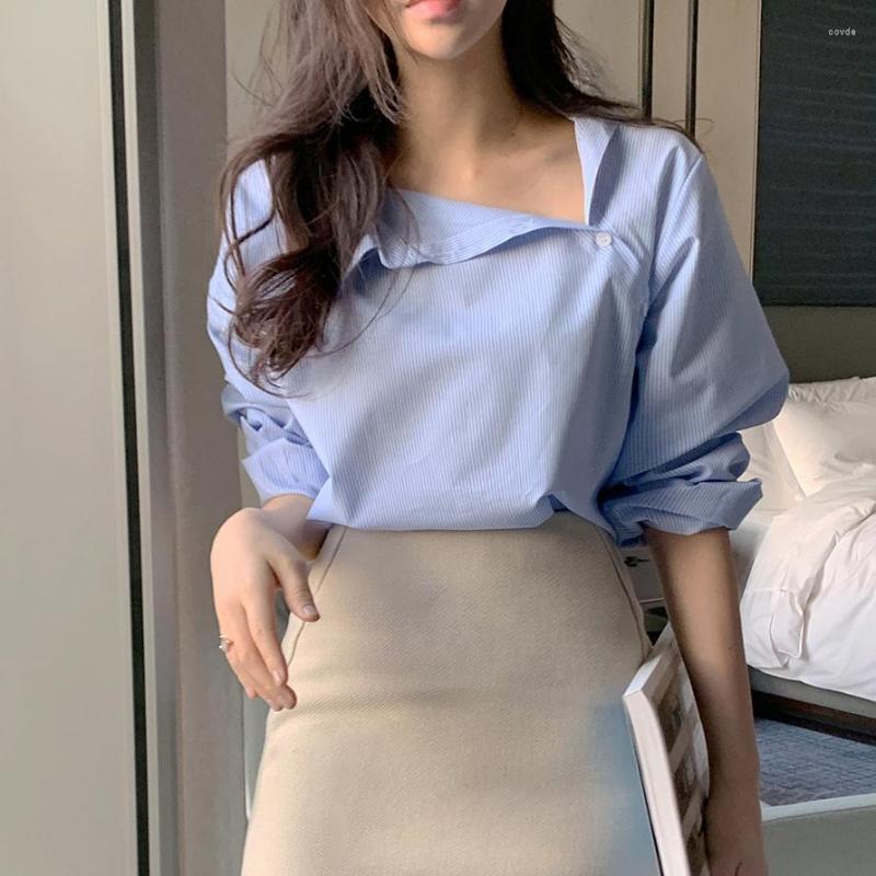Women's Blouses TPJB Korean Style Chic Striped Shirt Women Spring Long Sleeve Loose Tops Vintage Lapel Single Breasted Casual Blusas Mujer, Blue
Women's Blouses TPJB Korean Style Chic Striped Shirt Women Spring Long Sleeve Loose Tops Vintage Lapel Single Breasted Casual Blusas Mujer, Blue