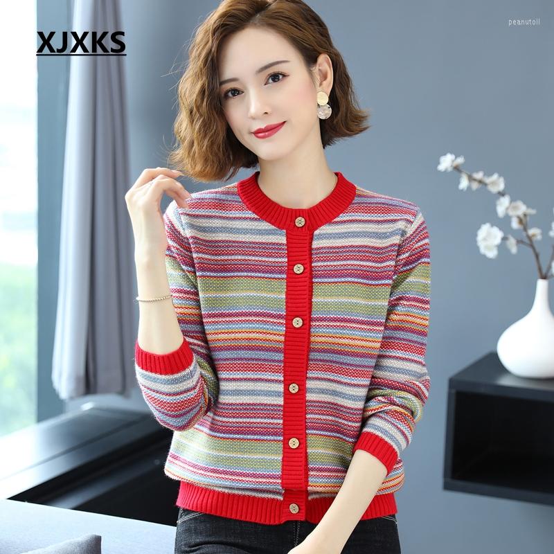 Women's Knits XJXKS Fashion Stripped Sweater Cardigan Women Autumn Long Sleeve O-Neck Casual Knitted Elegant Female Tops Coat, Black
Women's Knits XJXKS Fashion Stripped Sweater Cardigan Women Autumn Long Sleeve O-Neck Casual Knitted Elegant Female Tops Coat, Black