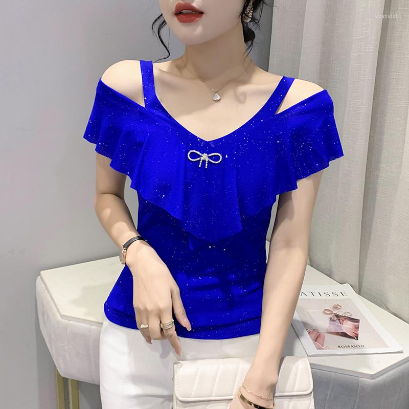 Women' T Shirts 2023 Summer Off Shoulder Solid Shirt Women Ruffle Sleeves Sparkly Sequin Mesh Tops Short Sleeve Tees V Neck Women, Black
Women' T Shirts 2023 Summer Off Shoulder Solid Shirt Women Ruffle Sleeves Sparkly Sequin Mesh Tops Short Sleeve Tees V Neck Women, Black