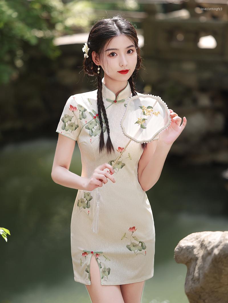 Ethnic Clothing Elegant Fashionable And Sexy Modern Women's Cheongsam Chinese Traditional National Costume Short Summer Worn In Dai
Ethnic Clothing Elegant Fashionable And Sexy Modern Women's Cheongsam Chinese Traditional National Costume Short Summer Worn In Dai