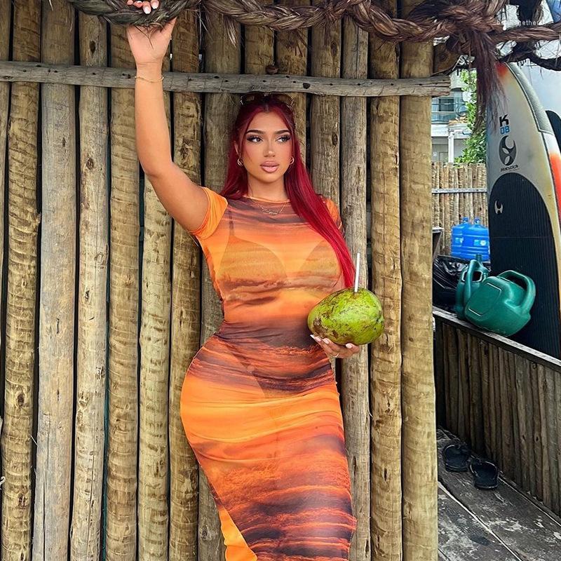 Casual Dresses Scenery Print High Slit Bodycon Maxi Dress O-Neck Short Sleeve Summer Mesh 2023 Sexy Transparent Beach Cover Up, Orange
Casual Dresses Scenery Print High Slit Bodycon Maxi Dress O-Neck Short Sleeve Summer Mesh 2023 Sexy Transparent Beach Cover Up, Orange