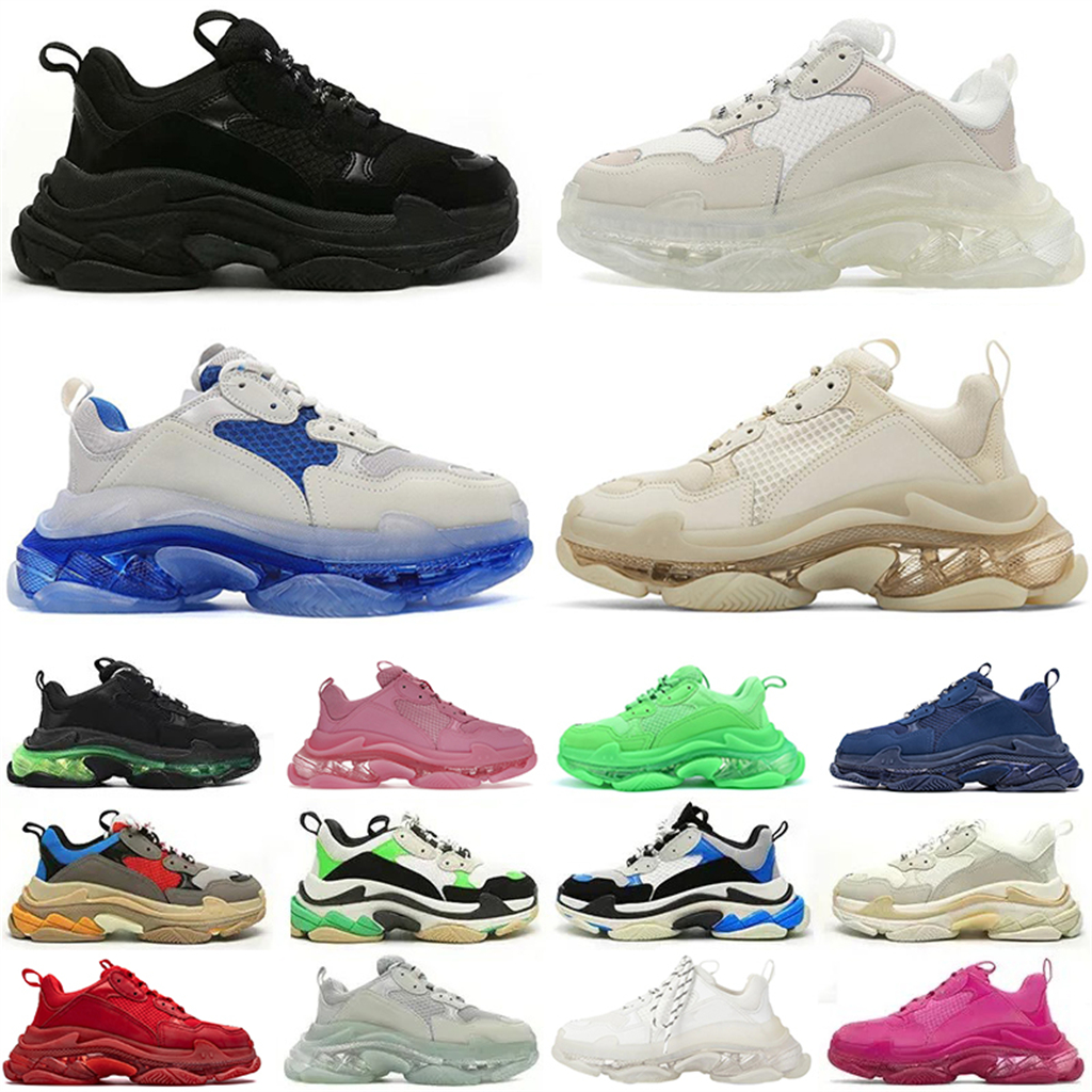 Top Quality Paris Triple sneakers Running Shoes 17FW for men Women Triple-S Old Dad Platform Black White Crystal clear outdoor shoes sole Bottom Fashion Trainers, 27
Top Quality Paris Triple sneakers Running Shoes 17FW for men Women Triple-S Old Dad Platform Black White Crystal clear outdoor shoes sole Bottom Fashion Trainers, 27