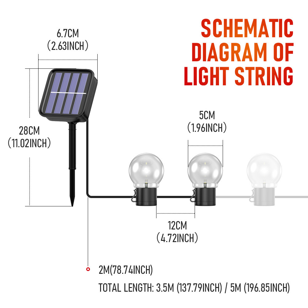 Garden Decorations LED Solar Light Outdoor Garland Street G50 Bulb String As Christmas Decoration Lamp For Indoor Holiday Lighting 230609