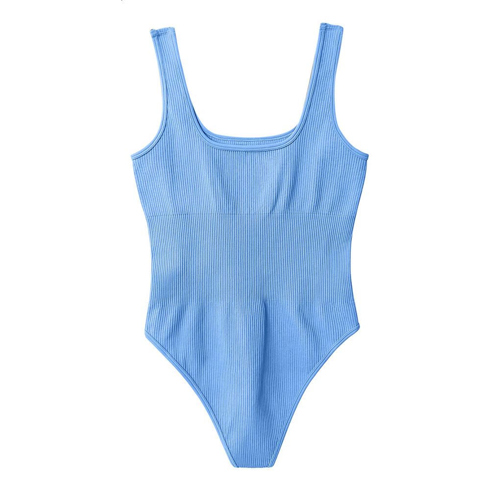 Womens Jumpsuits Rompers Summer Tight Fitting Woman Bodysuit Bodycon Romper Sleeveless Knitting Solid Color Short Jumpsuit Sexy Backless Overalls 2306