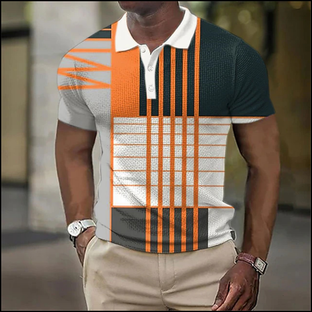 Mens Polos Man Polo Shirt Leisure Rags Printed Shirts Casual Short Sleeve Mesh Blouse Summer Clothing Oversized Tees Breathable 230609