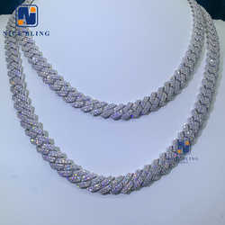 8mm 10mm Hip Hop Necklace Fashion Style S Vvs Iced Out Jewelry Moissanite Dia Cuban k Chain