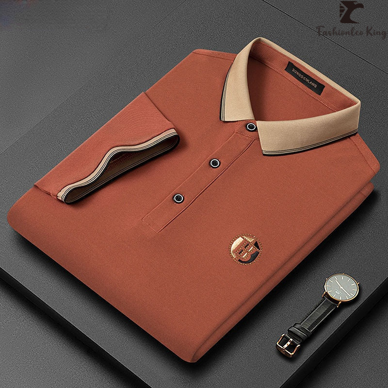 Mens Polos Korean Style Fashion Polo Tshirt Short Sleeves Embroidered Shirt 230609