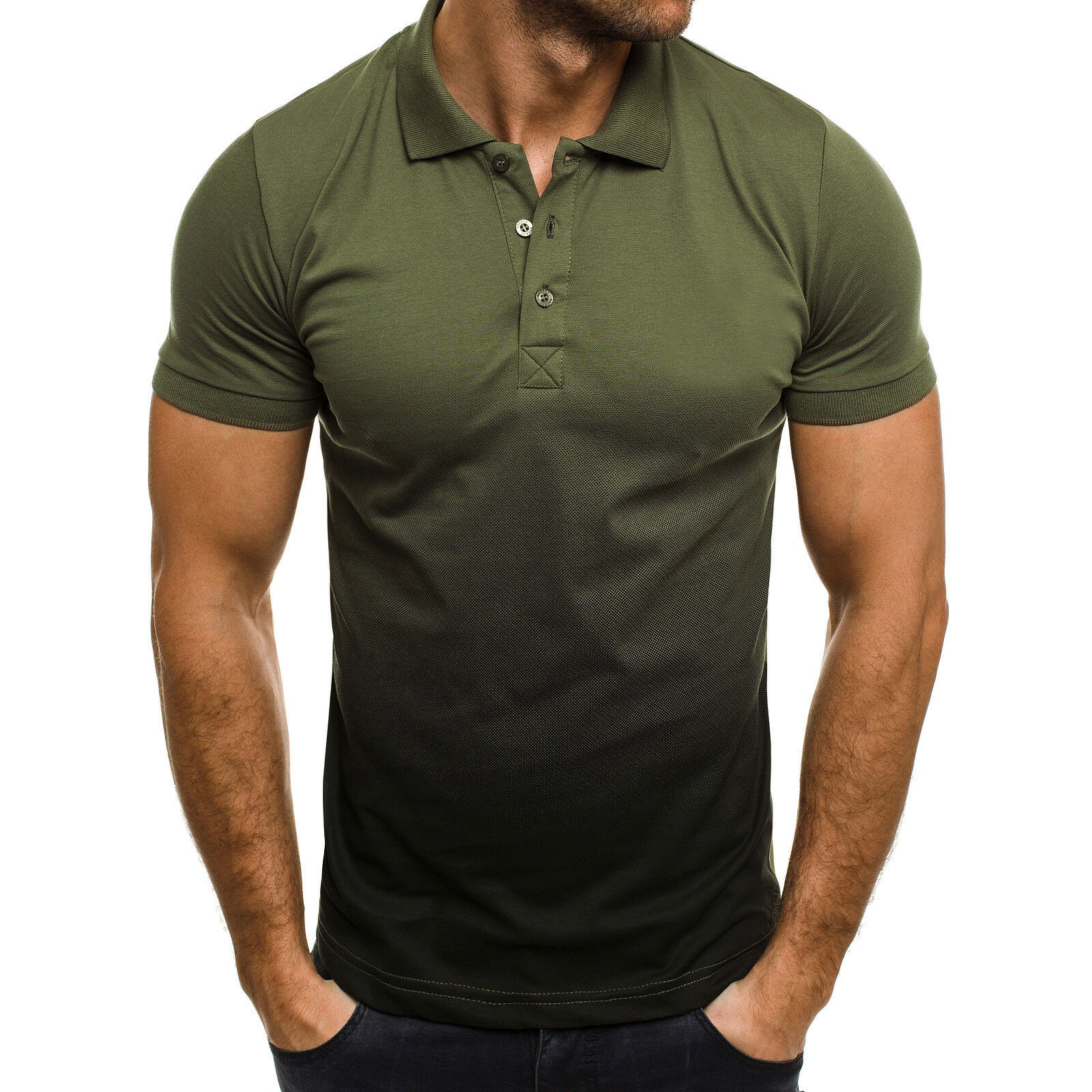 Mens Polos Casual TShirt 3D Digital Print Gradient Color Lapel Men Polo Tees Shirt ShortSleeved Man Shirts 230609
