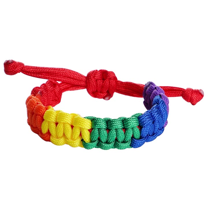 Handmade Adjustable Rainbow Paracord Bracelet for Men Women Gift