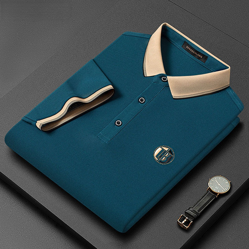Mens Polos Korean Style Fashion Polo Tshirt Short Sleeves Embroidered Shirt 230609