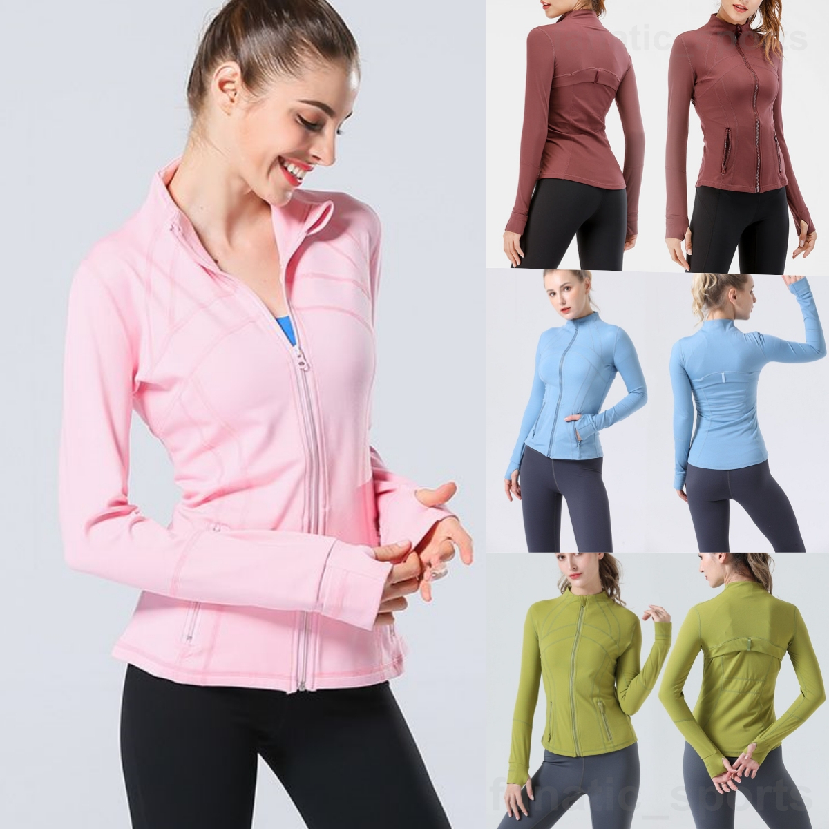 Lu Align Lu Define Women Sports Coat Yoga Thin Jogging Jackets Clothing High Waist Gym Activewear Jacket Long Sleeve Training Clothes Stand Collar