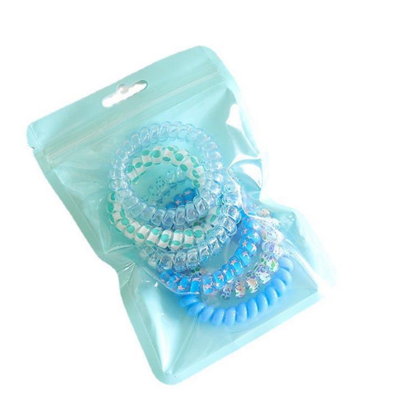 Hair Ties Candy Colors Spiral Bracelets Phone Cord Ponytail Holders Elastic Hairband Hair Coils Hair Accessories 6pcs a bag 5 Colors DW6880