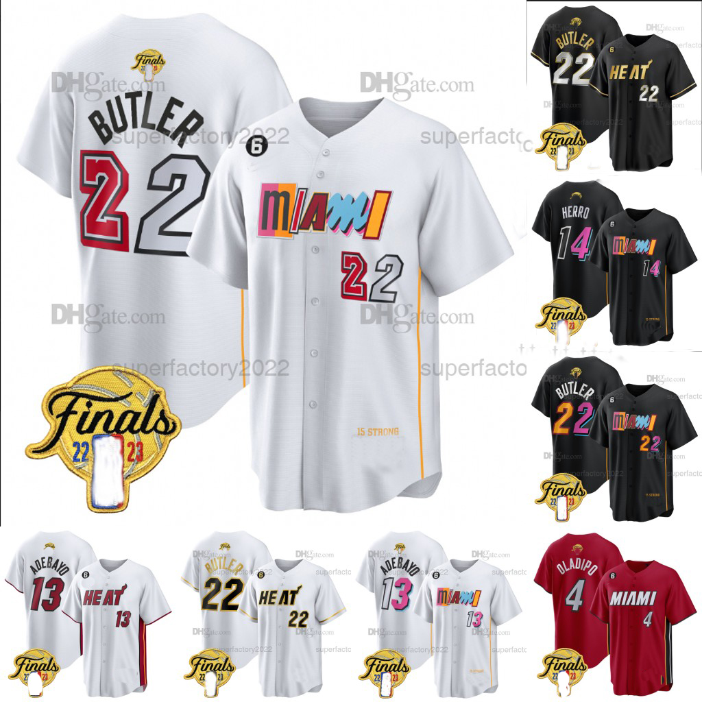 Miami Custom Heats 2023 Finals Baseball Jersey Jimmy Butler Bam Adebayo Tyler Herro Caleb Martin Duncan Robinson Gabe Vincent Kyle Lowry Kevin Love, White
Miami Custom Heats 2023 Finals Baseball Jersey Jimmy Butler Bam Adebayo Tyler Herro Caleb Martin Duncan Robinson Gabe Vincent Kyle Lowry Kevin Love, White