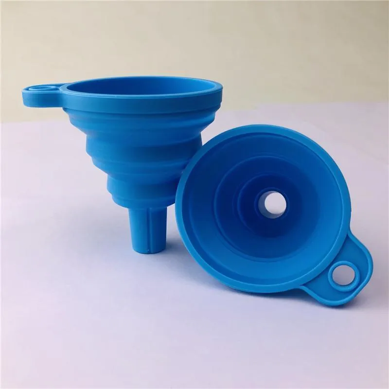 Silicone Foldable tools Funnel Mini Silicones Collapsible Style Folding Portable Funnels Be Hung Kitchen Tool JN10