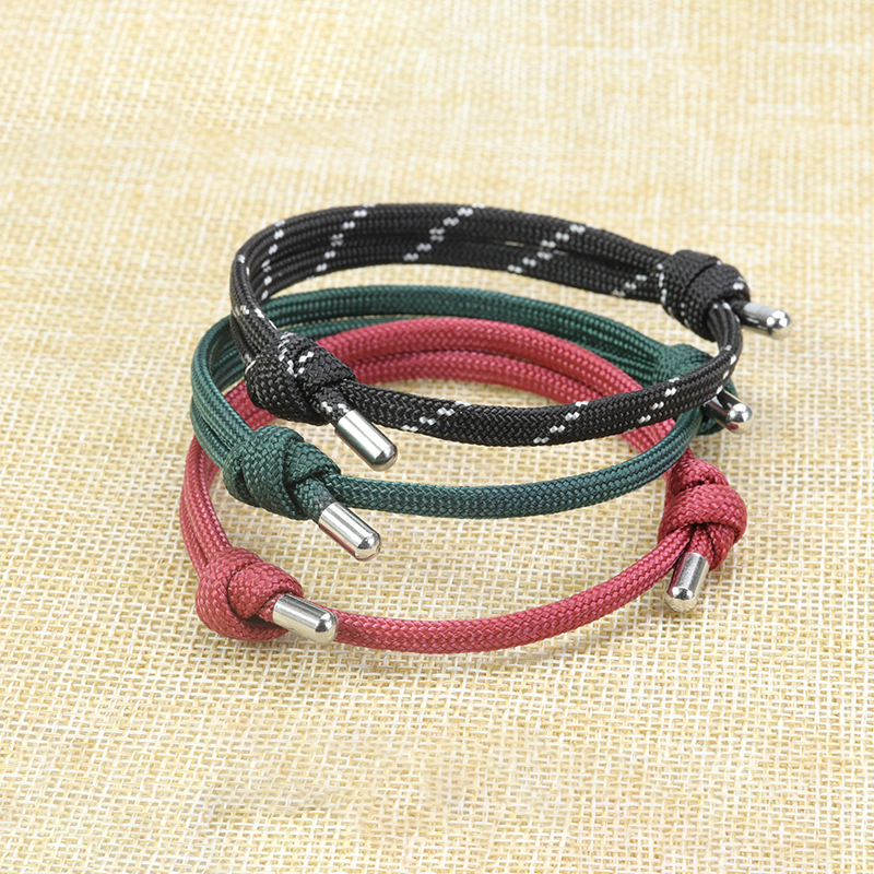 Sports Style Colorful Adjustable Paracord Bracelet for Men Women