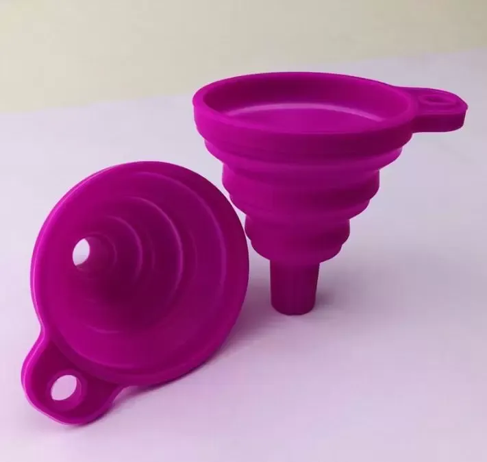 Silicone Foldable tools Funnel Mini Silicones Collapsible Style Folding Portable Funnels Be Hung Kitchen Tool JN10