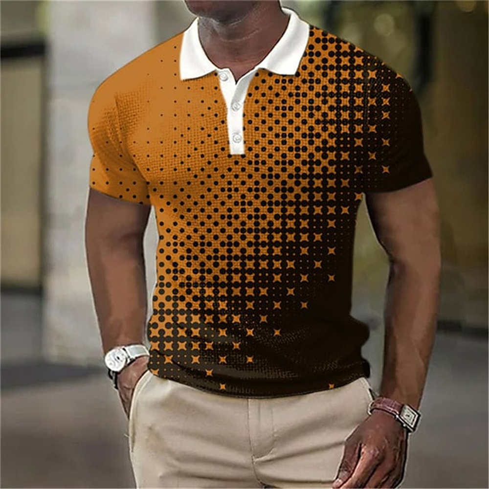 Mens Polos Polo Shirt Golf Shirts Plaid Turndown 3d Print Tees Streetwear Short Sleeve Buttondown Fashion Clothing Casual Blouse Top 230609