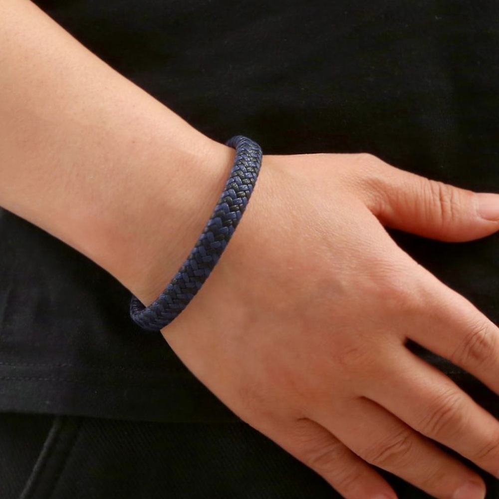 Simple Design White Black Blue Leather Bracelet Jewelry for Women Gift