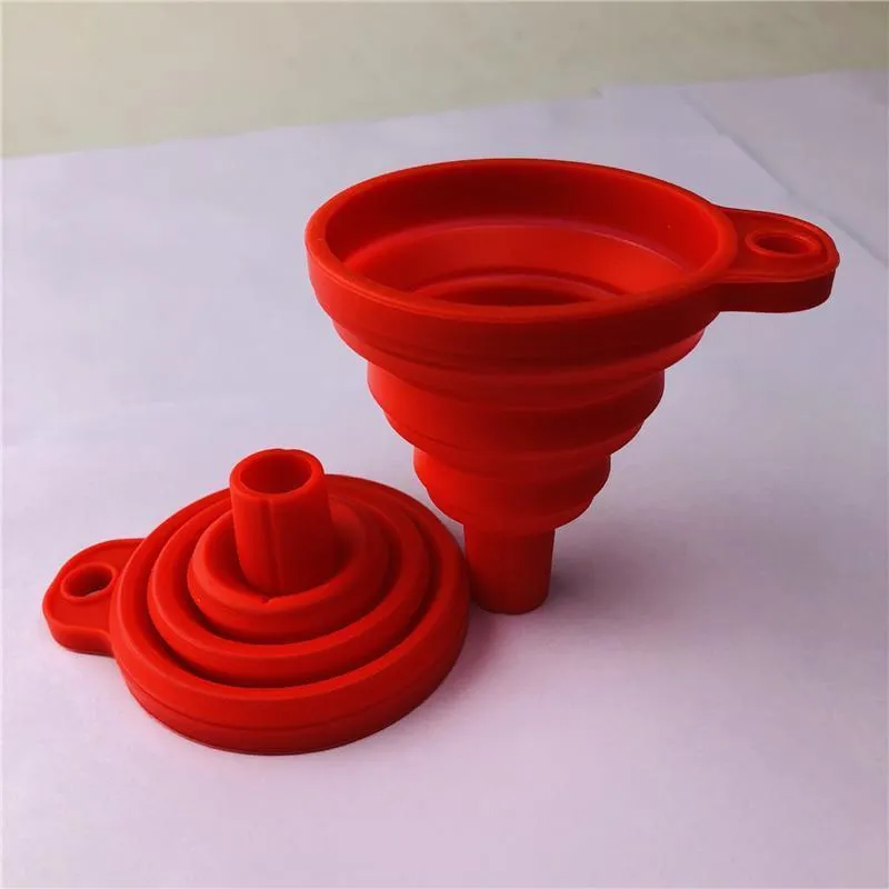 Silicone Foldable tools Funnel Mini Silicones Collapsible Style Folding Portable Funnels Be Hung Kitchen Tool JN10