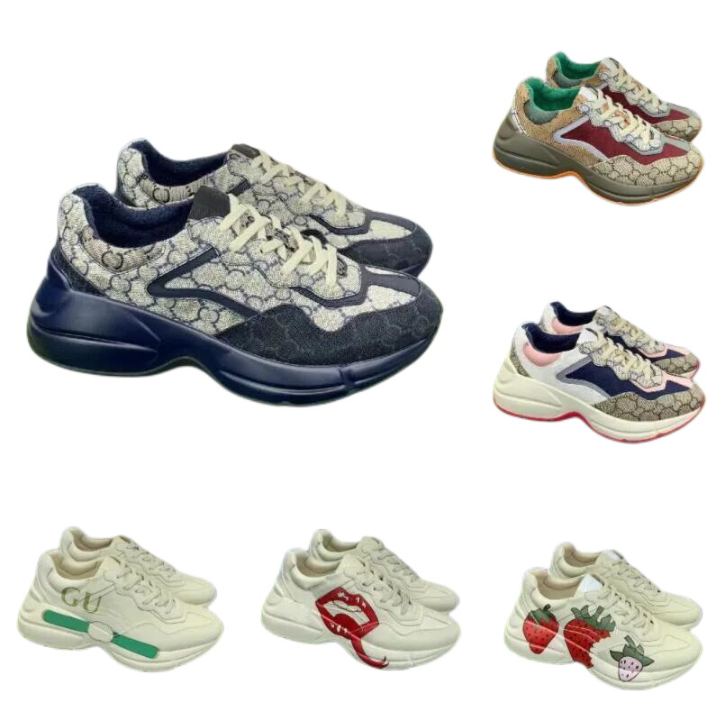 Rhyton Sneakers Designer Shoes Multicolor Sneakers Beige Men Women Trainers Vintage Luxury Chaussures Ladies casual leather Shoes Sneaker with box Eur size 35 45, Color 14
Rhyton Sneakers Designer Shoes Multicolor Sneakers Beige Men Women Trainers Vintage Luxury Chaussures Ladies casual leather Shoes Sneaker with box Eur size 35 45, Color 14