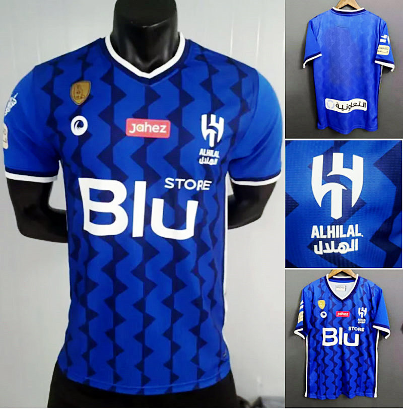 2023 Al Hilal Saudi PEREIRA Soccer Jerseys IGHALO SALEM M.Kanno Bulayhi SALEM A.Carrillo L.Vietto Football Shirt G.Cuellar EDUARDO Home men maillots de futol, 22-23 home