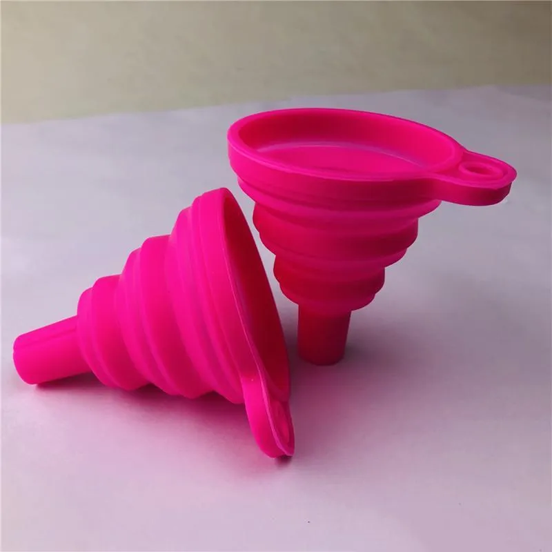 Silicone Foldable tools Funnel Mini Silicones Collapsible Style Folding Portable Funnels Be Hung Kitchen Tool JN10