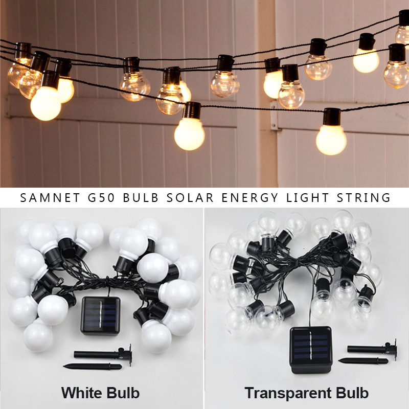 Garden Decorations LED Solar Light Outdoor Garland Street G50 Bulb String As Christmas Decoration Lamp For Indoor Holiday Lighting 230609