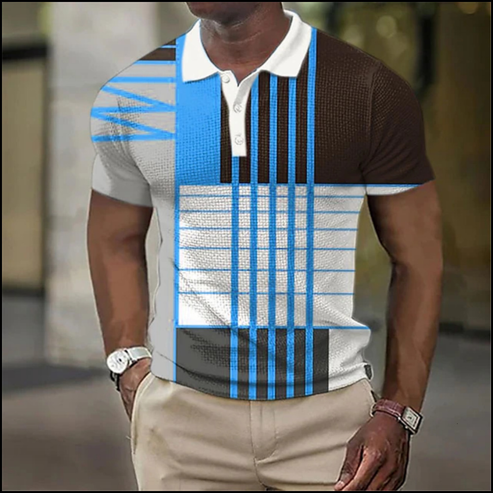 Mens Polos Man Polo Shirt Leisure Rags Printed Shirts Casual Short Sleeve Mesh Blouse Summer Clothing Oversized Tees Breathable 230609
