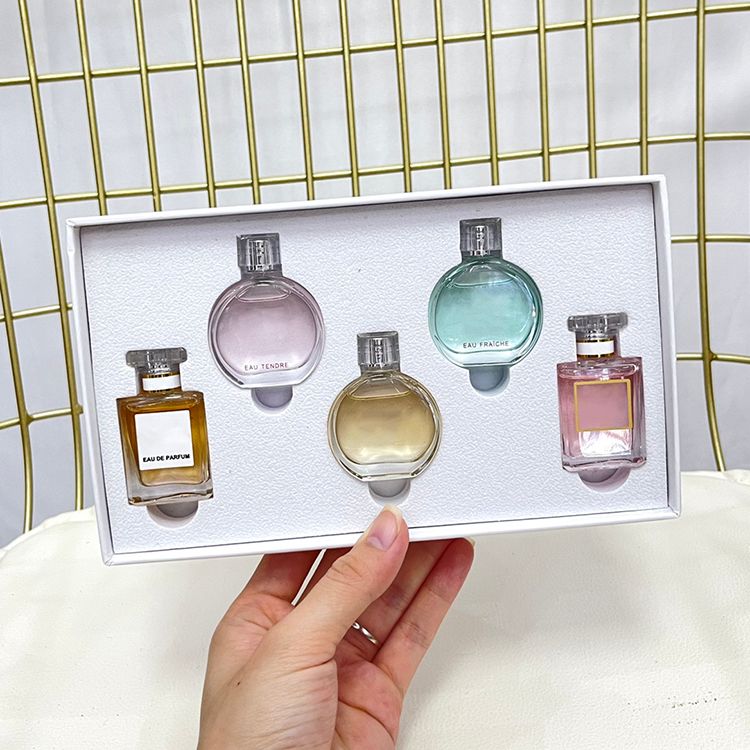 Brand Fragrance 5Pcs/Set Perfume Gift Box Set For 7.5Ml Frgarance Women's Spray Counter Version Top Quality Ral Cologne Fast Shipping