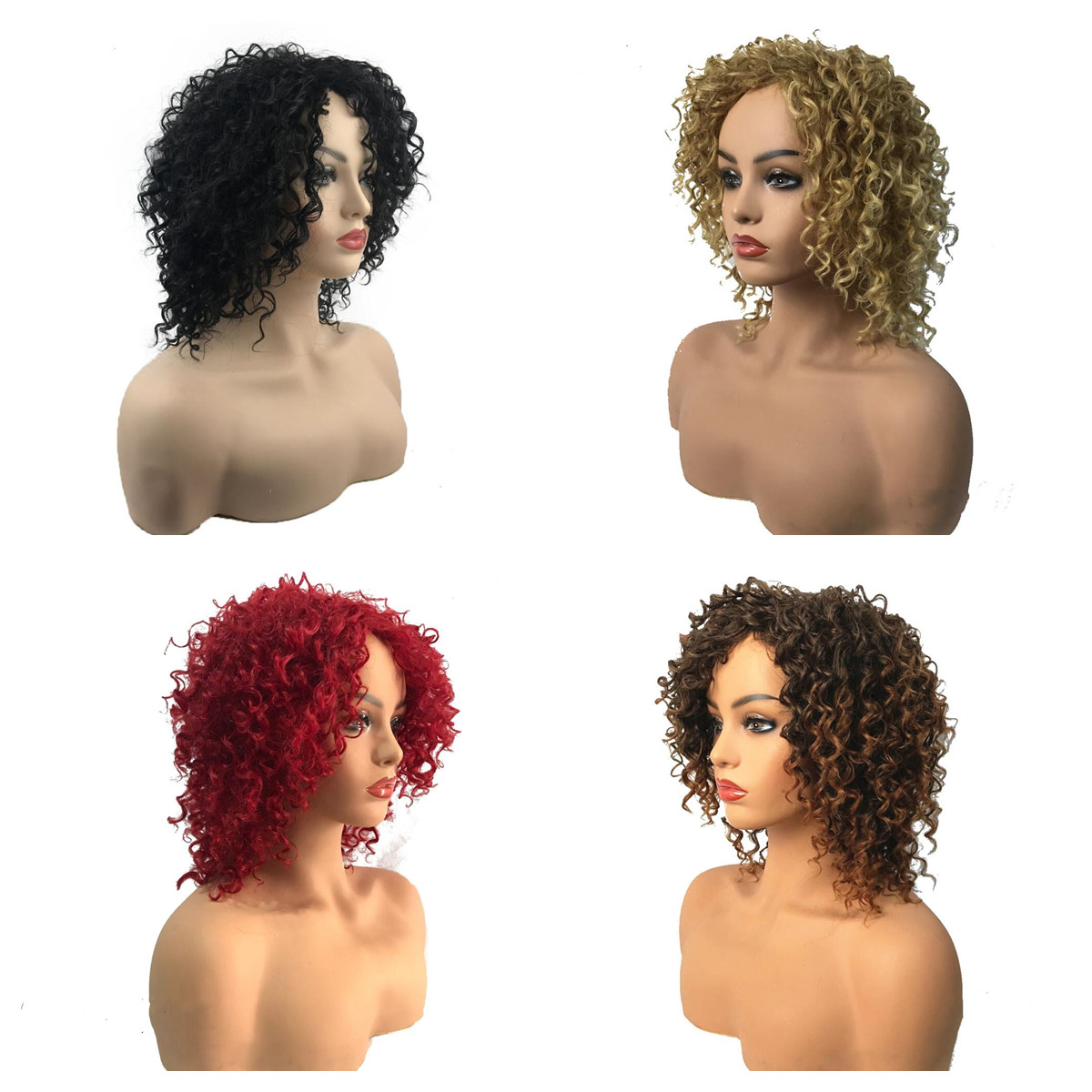 Womens curly wig Loose wavy wig naturally curly synthetic heat resistant braid full wig with bangs